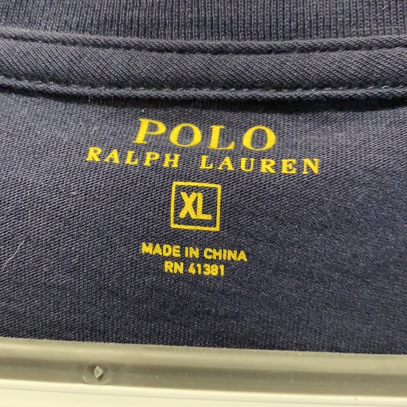 RALPH LAUREN POLO SHIRT NAVY BLUE - Picture 2 of 3